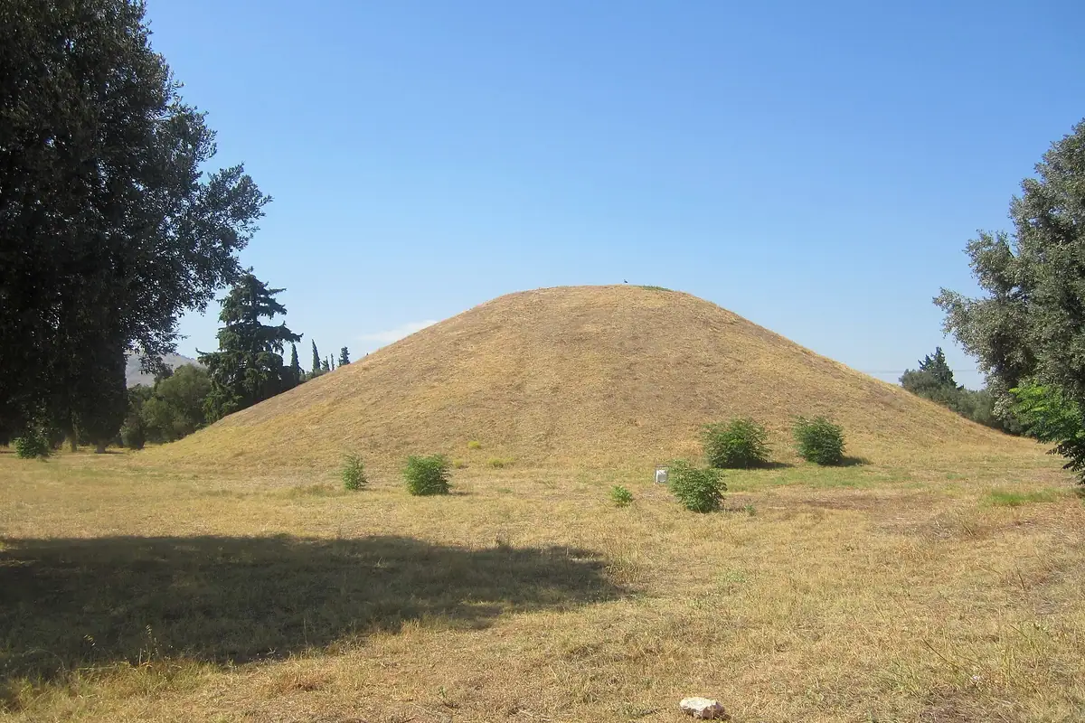 The Tomb of the Athenians — 192 men under a single mound, in a field.